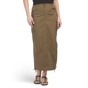 EMORY PARK Olive Cargo Maxi Skirt